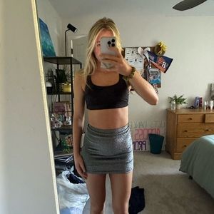 Black sparkly mini skirt